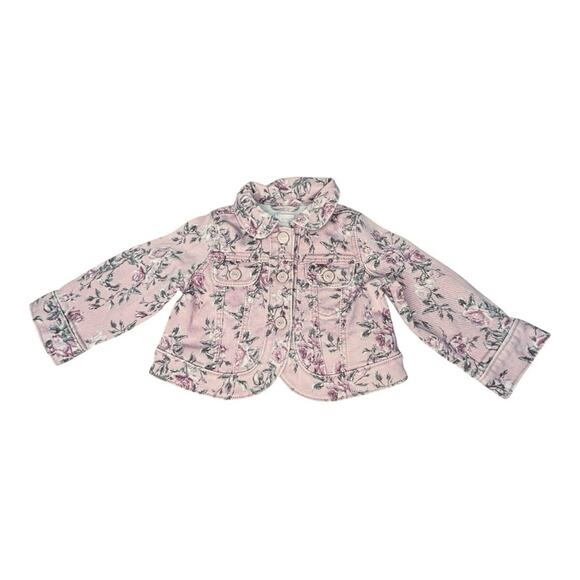 Gap × LoveShackFancy Baby Floral Icon Denim Jacket NWT 6-12 Months - Picture 2 of 11